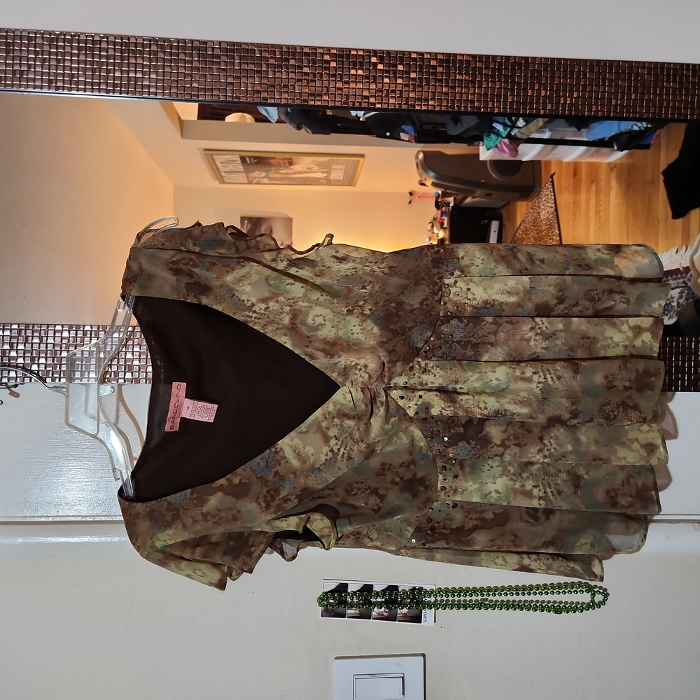 Bandolino Green beaded Blouse